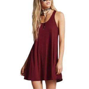 Tank Dress NEW S Swing Scoop Neck Racerback Knit Stretch A-Line Loose Flowy